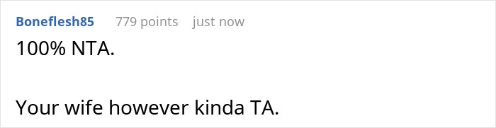 Screenshot of a forum reply discussing son father grooming drama with 779 points and user comments on accountability.