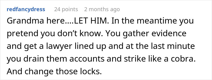 Screenshot of a forum comment advising to gather evidence and take action after late-night drinks with just a coworker.