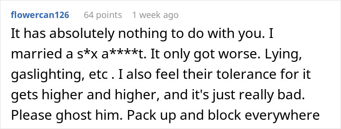 Comment on relationship advice discussing trust issues and breakup.