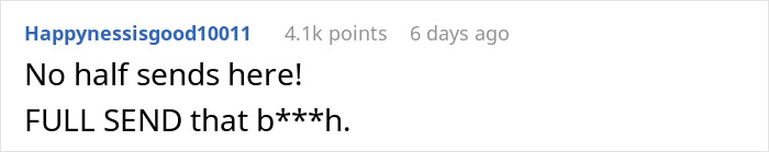Online comment jokingly encourages bold actions, with emphasis on "FULL SEND.