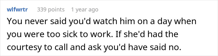 Text exchange about babysitting miscommunication between in-laws, highlighting unmet expectations and lack of communication.
