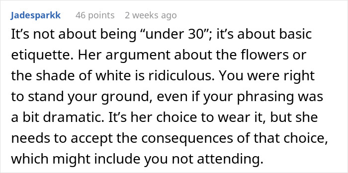 "AITA For Telling My Mom I Won’t Attend A Wedding If She Wears A Certain Dress" "AITA For Telling My Mom I Won’t Attend A Wedding If She Wears A Certain Dress"
