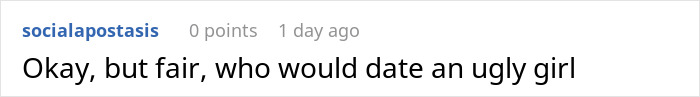 Comment about rejection and dating standards by a self-described "ugly" man. Comment about rejection and dating standards by a self-described "ugly" man.