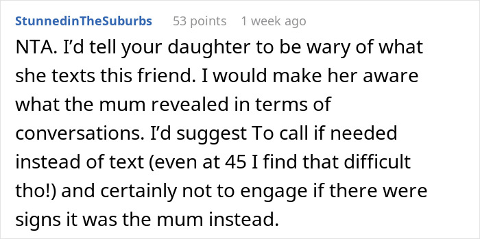Text about a parent advising caution due to a friend's mom checking phone messages, creating tension. Text about a parent advising caution due to a friend's mom checking phone messages, creating tension.