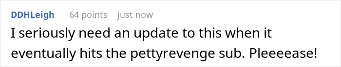 Reddit comment requesting updates on a viral "wholesome parent" story involving a married mod and dating drama.