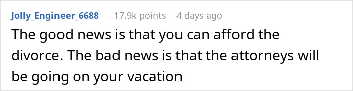 Comment on sharing lotto winnings prompts separation discussion.
