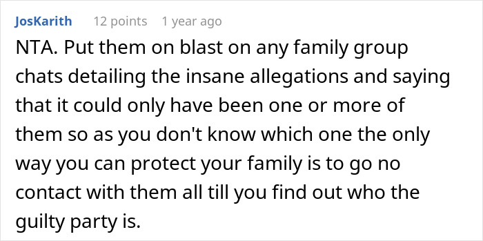 Comment on false CPS claims and family drama, advising to expose allegations in family chats and limit contact. 