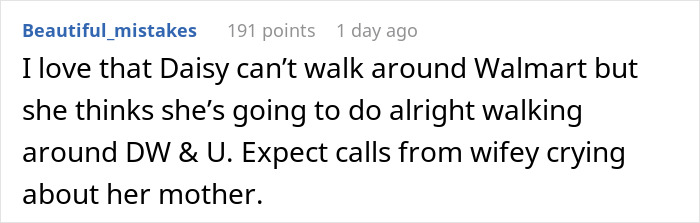 Comment about MIL situation and unexpected positive outcome, discussing vacation plans and family dynamics.