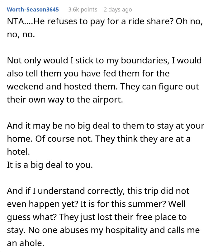 Cheapskate Guests Get Mad At Host After She Cancels Their Plans To Stay An Extra Day On Her Dime