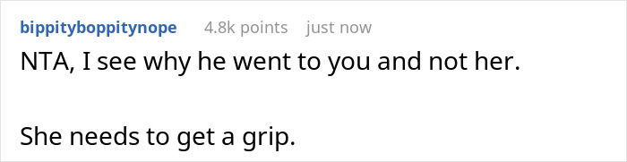 Comment on son father grooming drama thread, expressing support and advising one party to get a grip.