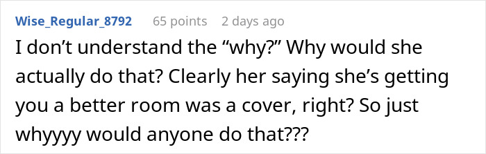 Comment questioning MIL's motive in canceling honeymoon, suspecting a cover-up.