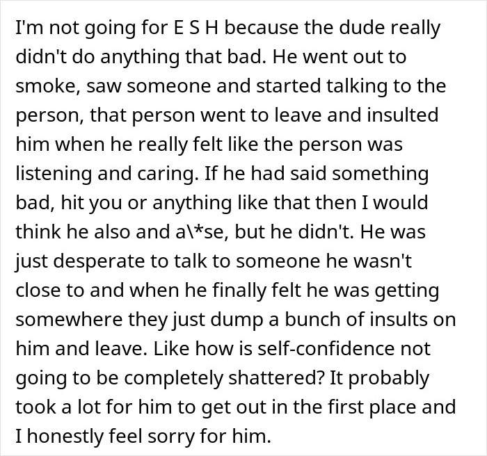 Text exchange about a guy oversharing and feeling misunderstood, highlighting emotional struggles and confidence issues.