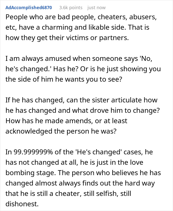 A Reddit post discussing relationships with a partner accused of spreading STDs and whether true change is possible. A Reddit post discussing relationships with a partner accused of spreading STDs and whether true change is possible.