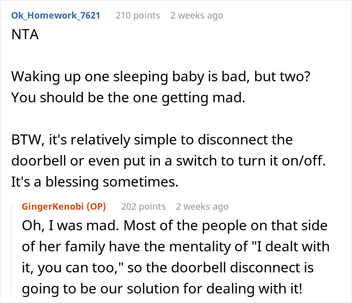 Reddit discussion about a couple refusing surprise visits during babies' nap; users share opinions and advice. Reddit discussion about a couple refusing surprise visits during babies' nap; users share opinions and advice.