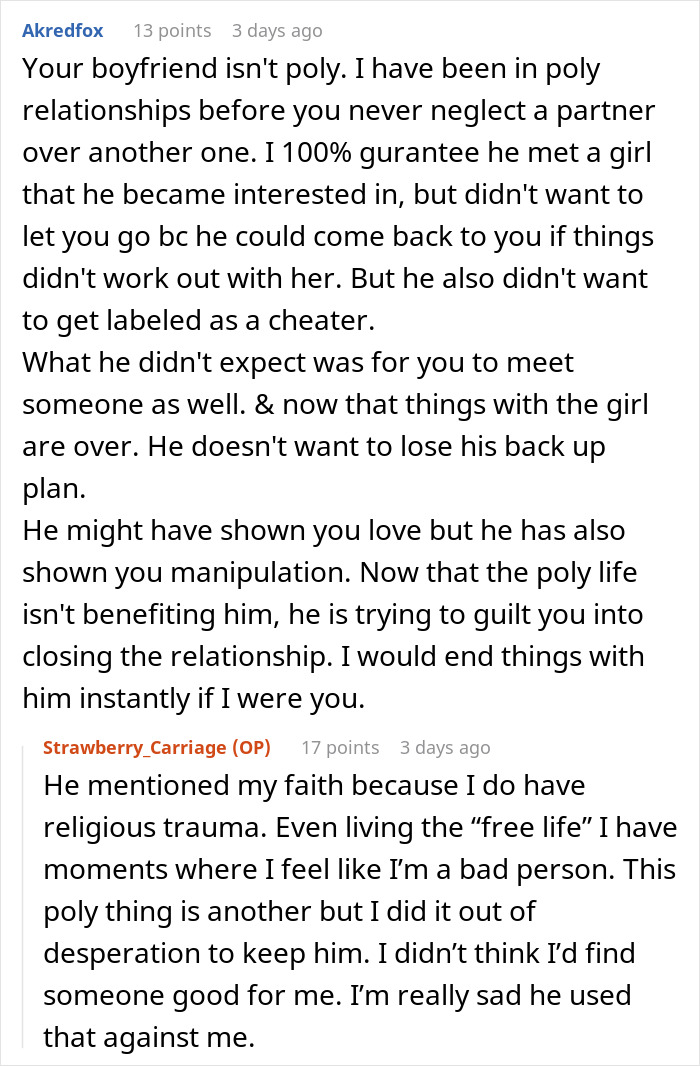 Boyfriend Pushed For Polyamory, Now Wants Monogamy After GF Finds Happiness Elsewhere