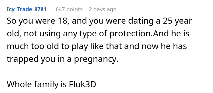 Text screenshot of a Christian sister berating a woman about pregnancy choices. Text screenshot of a Christian sister berating a woman about pregnancy choices.