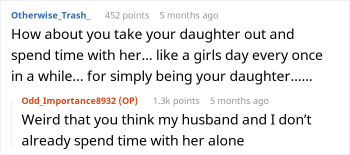 Comments discussing parenting advice and spending quality time with a daughter.