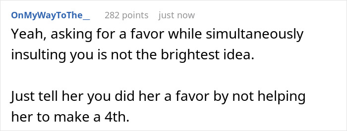 Text conversation about stress and babysitting in an online forum post.