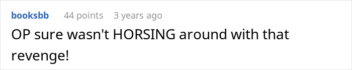 Comment referencing horse meat revenge with humor.