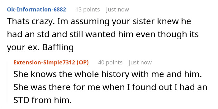 Conversation about sister choosing ex, discussing STDs and relationship history. Conversation about sister choosing ex, discussing STDs and relationship history.