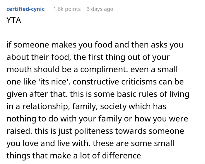 Woman Refuses To Treat BF's Cooking Nicely Since She Considers It 'Hypocrisy,' He Gets Really Upset