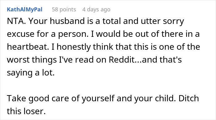 Reddit comment criticizing husband’s reaction to wife's miscarriage on his birthday. Reddit comment criticizing husband’s reaction to wife's miscarriage on his birthday.