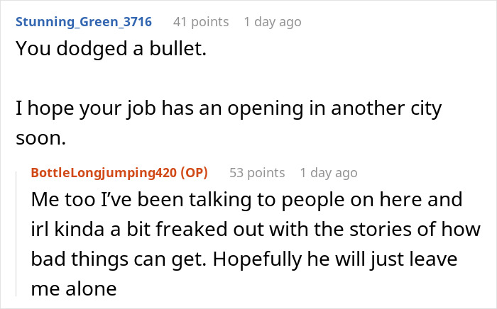 Comments discussing a woman leaving her ex and hoping for new opportunities after the breakup.