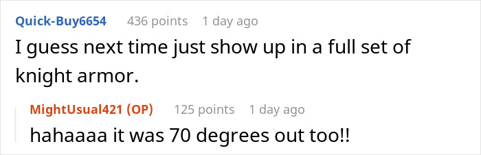 Comment thread discussing a teen's tank top in a babysitting scenario. Comment thread discussing a teen's tank top in a babysitting scenario.