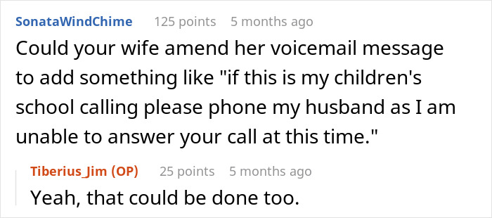 Discussion on changing voicemail to avoid stereotypical school emergency calls to mom. Discussion on changing voicemail to avoid stereotypical school emergency calls to mom.