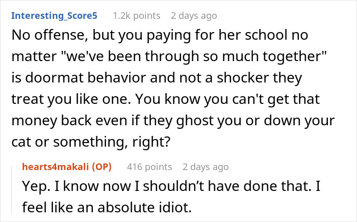 Text exchange discussing friendship issues arising from basic hygiene accusations.