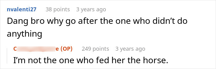 Text exchange about roommate stealing food and horse meat revenge.