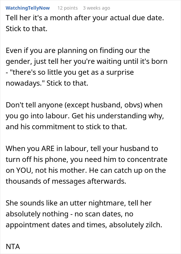 Advice on managing overbearing MIL during pregnancy, emphasizing husband's focus on wife, not his mother.