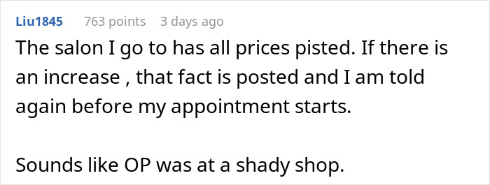 Text exchange about nail salon prices, discussing potential issues and suggesting a shady shop situation.