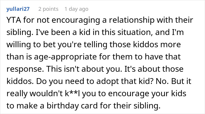 Text comment discussing fatherhood and support for children from affairs. Text comment discussing fatherhood and support for children from affairs.