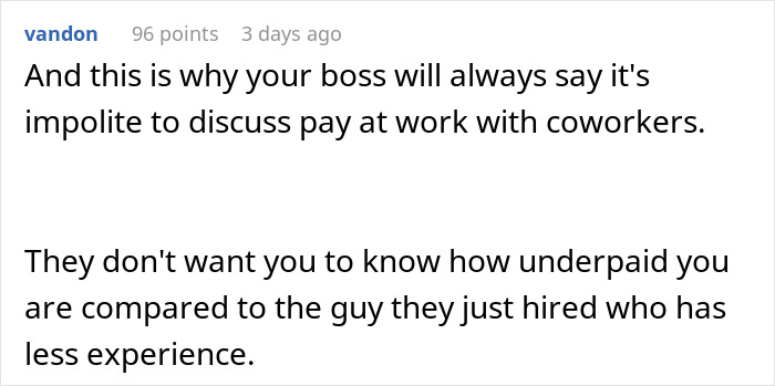 Text commentary on workplace pay transparency challenges.