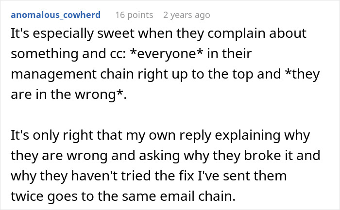 Rude client's email complaint escalates up management, revealed as wrong in response.