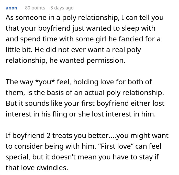 Boyfriend Pushed For Polyamory, Now Wants Monogamy After GF Finds Happiness Elsewhere