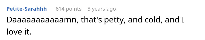 Comment expressing amusement at petty revenge involving horse meat and a roommate stealing food.