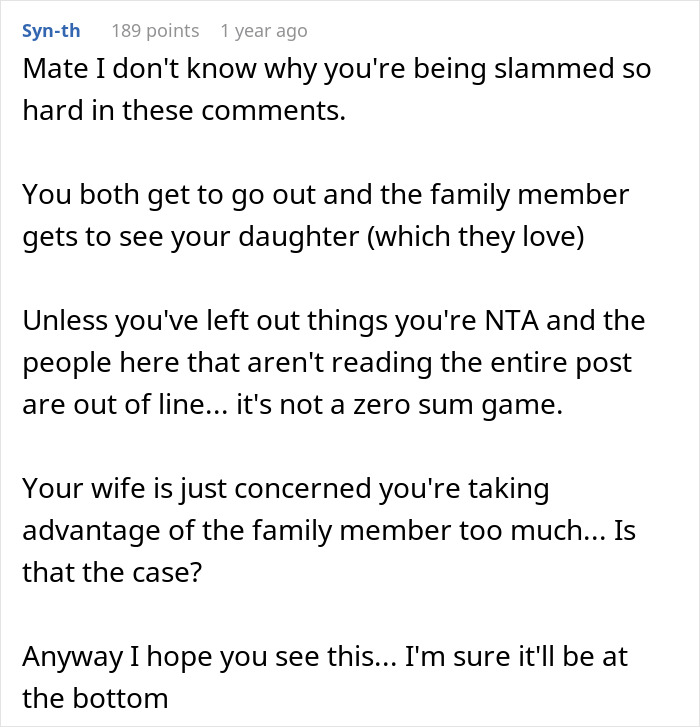 Man Refuses To Watch Daughter On Wife’s Night Out: “A Form Of Punishment” Man Refuses To Watch Daughter On Wife’s Night Out: “A Form Of Punishment”