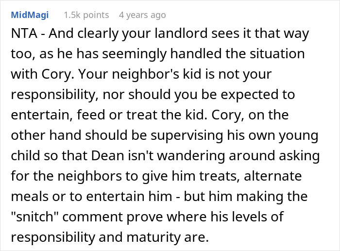 Text conversation about housemate's child responsibility, discussing landlord and supervision issues.