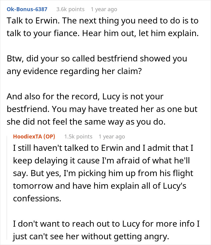 Reddit discussion about bride discovering her fianc&eacute; and best friend made a bet, wedding in two weeks.