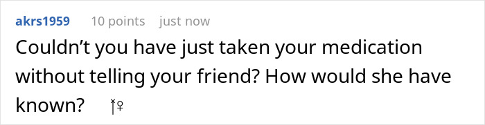 Reddit comment discussing anxiety pills and wedding advice dilemma.