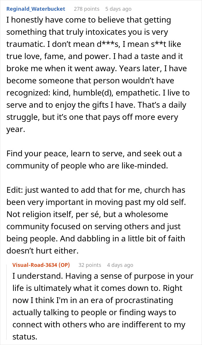 Anonymous celebrity discusses feeling tired and disillusioned with life in an online confession.