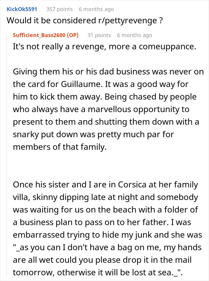 Text exchange on r/pettyrevenge discussing coworkers' arrogance and a friend's clever retaliation.