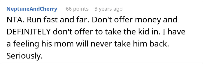 Comment advising against taking care of autistic cousin, warning about long-term responsibility.