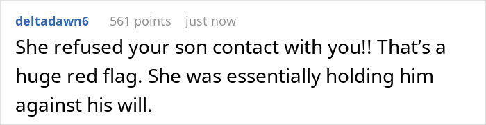 Comment expressing concern about a child's welfare and contact restriction, emphasizing a serious warning.