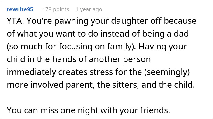 Man Refuses To Watch Daughter On Wife’s Night Out: “A Form Of Punishment” Man Refuses To Watch Daughter On Wife’s Night Out: “A Form Of Punishment”