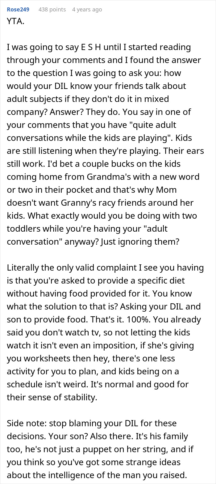 &ldquo;[Am I The Jerk] For Refusing To Babysit My Grandchildren And Potentially Costing DIL A Job?&rdquo;