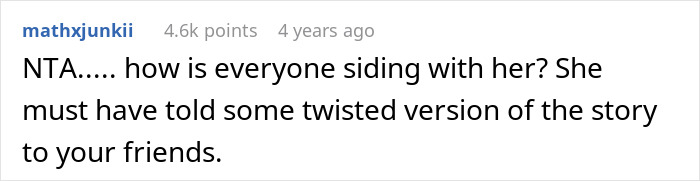 Reddit comment with 4.6k points discussing a woman and her story. Reddit comment with 4.6k points discussing a woman and her story.