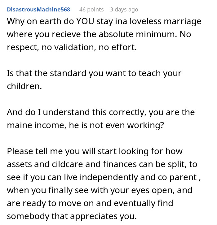 Comment criticizing a man for planning an anniversary date with his mom instead of his wife.